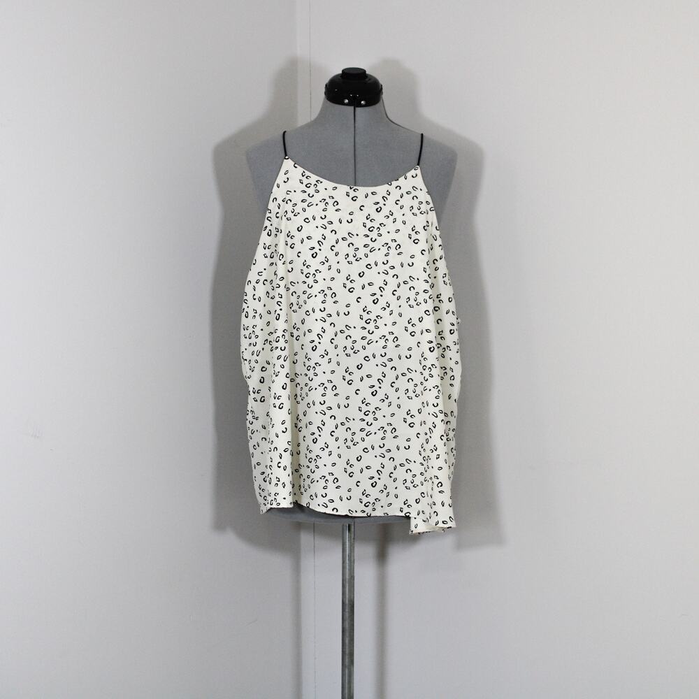 NWOT 2020Ave Cream & Black Leopard Animal Print Tank Top Size 3X